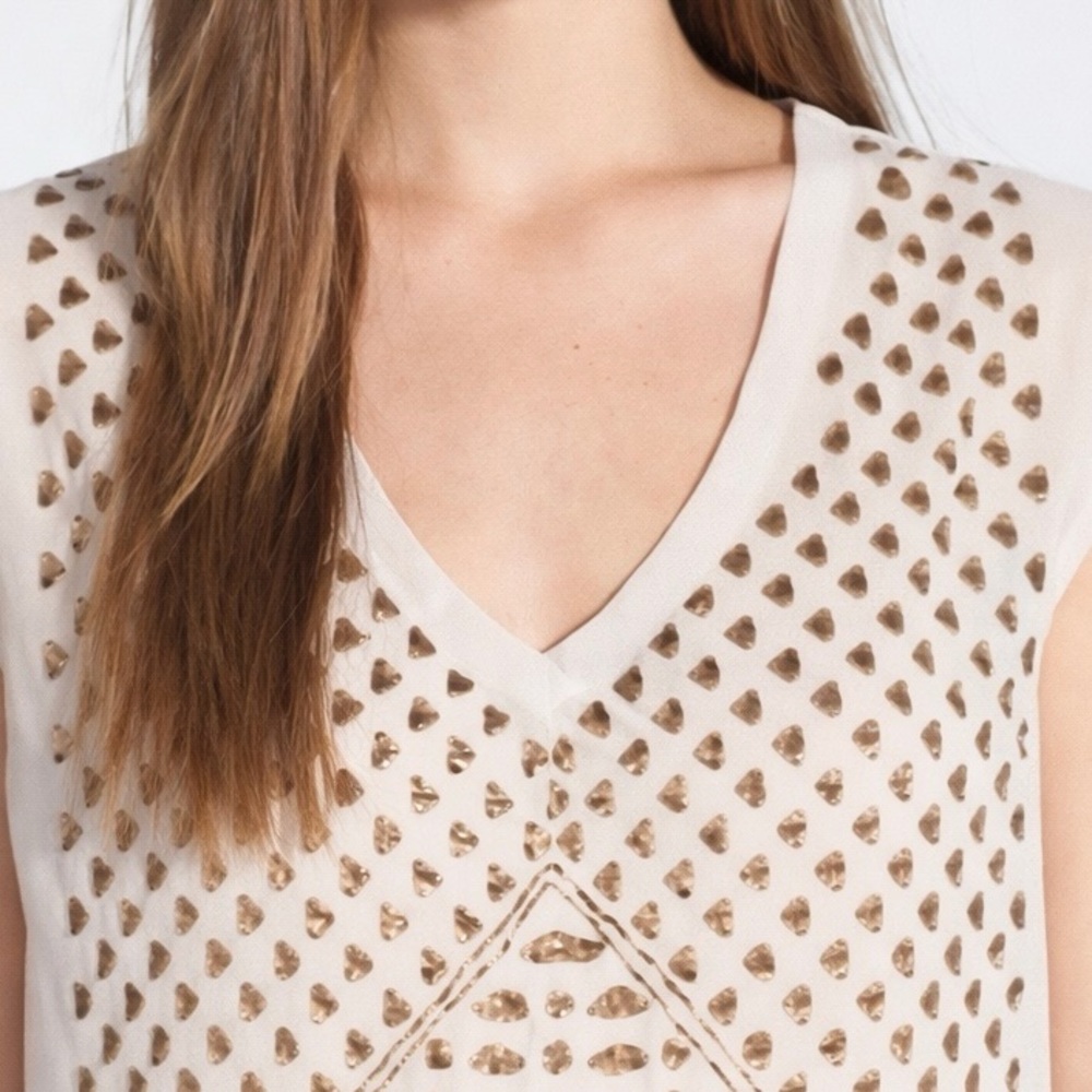 SEARCH FOR SANITY EMBELLISHED V-NECK TOP - Picture 2 of 4